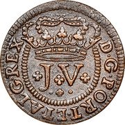 Portugal 3 Reis (III) 1714 KM# 190 Kingdom Milled coinage D G PORT ET ALG REX JV coin obverse Portugal 3 Reis (III) 1714 KM# 190 Kingdom Milled coinage D G PORT ET ALG REX JV coin obverse