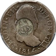 Portugal 300 Reis Fernando VI ND KM# 25.2 FERDINANDUS VI D G R II M JB 1814 coin obverse Portugal 300 Reis Fernando VI ND KM# 25.2 FERDINANDUS VI D G R II M JB 1814 coin obverse