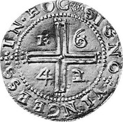 Portugal 4 Cruzados Cross of St. George 1642 KM# 57 SIGNO VINVEESS IN HOC coin reverse Portugal 4 Cruzados Cross of St. George 1642 KM# 57 SIGNO VINVEESS IN HOC coin reverse