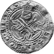 Portugal 4 Cruzados ND KM# 458.9 Kingdom Countermarked coinage Type VII coin obverse Portugal 4 Cruzados ND KM# 458.9 Kingdom Countermarked coinage Type VII coin obverse