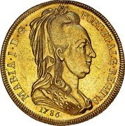 Portugal 4 Escudos (Peca) Maria I 1786 KM# 289 MARIA I D G PORT ET ALG REGINA coin obverse