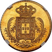 Portugal 4 Escudos (Peca) 1828 KM# 388 Kingdom Milled coinage coin reverse Portugal 4 Escudos (Peca) 1828 KM# 388 Kingdom Milled coinage coin reverse