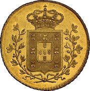 Portugal 4 Escudos (Peca) 1833 KM# 405 Kingdom Milled coinage coin reverse Portugal 4 Escudos (Peca) 1833 KM# 405 Kingdom Milled coinage coin reverse