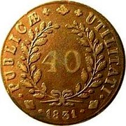 Portugal 40 Reis (Pataco) Miguel 1831 KM# 391 40 UTILITATI PUBLICAE 1831 coin reverse Portugal 40 Reis (Pataco) Miguel 1831 KM# 391 40 UTILITATI PUBLICAE 1831 coin reverse