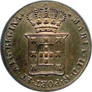 Portugal 40 Reis (Pataco) 1833 KM# 401 Kingdom Milled coinage MARIA II D G PORT ET ALG REGINA coin obverse