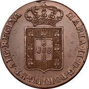 Portugal 40 Reis (Pataco) 1847 KM# 402 Kingdom Milled coinage MARIA II D G PORTUG ET ALG REGINA coin obverse Portugal 40 Reis (Pataco) 1847 KM# 402 Kingdom Milled coinage MARIA II D G PORTUG ET ALG REGINA coin obverse