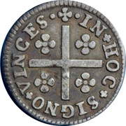 Portugal 40 Reis (Pataco) ND KM# 236.1 Kingdom Milled coinage IN HOC SIGNO VINCES coin reverse Portugal 40 Reis (Pataco) ND KM# 236.1 Kingdom Milled coinage IN HOC SIGNO VINCES coin reverse