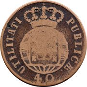 Portugal 40 Reis (Pataco) Pataco Joao VI 1821 KM# 370 UTILITATI PUBLICAE 40 coin reverse Portugal 40 Reis (Pataco) Pataco Joao VI 1821 KM# 370 UTILITATI PUBLICAE 40 coin reverse