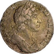 UK 40 Shillings (James VII) KM# 122.1 IACOBVS II DEI GRATIA coin obverse UK 40 Shillings (James VII) KM# 122.1 IACOBVS II DEI GRATIA coin obverse
