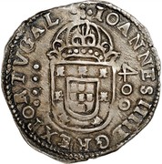 Portugal 400 Reis Joao IV Evora ND KM# 54 IOANNES IIII DE REX PORTVGALIE coin obverse Portugal 400 Reis Joao IV Evora ND KM# 54 IOANNES IIII DE REX PORTVGALIE coin obverse