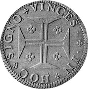 Portugal 400 Reis Pedro Prince Regent 1682 KM# 114.2 IN HOC SIGNO VINCES coin reverse Portugal 400 Reis Pedro Prince Regent 1682 KM# 114.2 IN HOC SIGNO VINCES coin reverse
