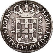 Portugal 400 Reis (Pinto. 480 Reis) 1794 KM# 288 Kingdom Milled coinage 400 1795 MARIA I D G PORT ET ALG REGINA coin obverse Portugal 400 Reis (Pinto. 480 Reis) 1794 KM# 288 Kingdom Milled coinage 400 1795 MARIA I D G PORT ET ALG REGINA coin obverse