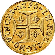 Portugal 400 Reis (Pinto. 480 Reis) 1795 KM# 291 Kingdom Milled coinage IN HOC SIGNO VINCES 1795 coin reverse Portugal 400 Reis (Pinto. 480 Reis) 1795 KM# 291 Kingdom Milled coinage IN HOC SIGNO VINCES 1795 coin reverse