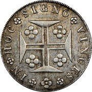 Portugal 400 Reis (Pinto. 480 Reis) 1826 KM# 377 Kingdom Milled coinage IN HOC SIGNO VINCES coin reverse Portugal 400 Reis (Pinto. 480 Reis) 1826 KM# 377 Kingdom Milled coinage IN HOC SIGNO VINCES coin reverse
