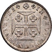 Portugal 400 Reis (Pinto. 480 Reis) 1833 KM# 403.2 Kingdom Milled coinage IN HOC SIGNO VINCES coin reverse Portugal 400 Reis (Pinto. 480 Reis) 1833 KM# 403.2 Kingdom Milled coinage IN HOC SIGNO VINCES coin reverse