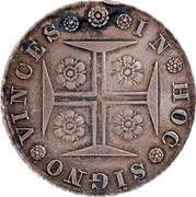 Portugal 400 Reis (Pinto. 480 Reis) 1833 KM# 403.1 Kingdom Milled coinage IN HOC SIGNO VINCES coin reverse Portugal 400 Reis (Pinto. 480 Reis) 1833 KM# 403.1 Kingdom Milled coinage IN HOC SIGNO VINCES coin reverse