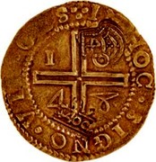 Portugal 4400 Reis ND (1642-1652) KM# 455.5 Kingdom Countermarked coinage Type V IN HOC SIGNO VINCES coin obverse Portugal 4400 Reis ND (1642-1652) KM# 455.5 Kingdom Countermarked coinage Type V IN HOC SIGNO VINCES coin obverse