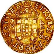 Portugal 4400 Reis Pedro Prince Regent 1674 KM# 89 PETRVS.D.G.P.PORTVGALIÆ.ET 4400 coin obverse Portugal 4400 Reis Pedro Prince Regent 1674 KM# 89 PETRVS.D.G.P.PORTVGALIÆ.ET 4400 coin obverse