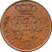 Portugal 5 Reis 1830 KM# 5 Terceira Island MARIA II DEI GRATIA coin obverse Portugal 5 Reis 1830 KM# 5 Terceira Island MARIA II DEI GRATIA coin obverse