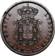 Portugal 5 Reis 1867 KM# 513 Kingdom Decimal coinage LUDOVICUS I DEI GRATIA coin obverse Portugal 5 Reis 1867 KM# 513 Kingdom Decimal coinage LUDOVICUS I DEI GRATIA coin obverse