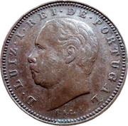 Portugal 5 Reis Luiz I 1882 KM# 525 D LUIZ I REI DE PORTUGAL coin obverse Portugal 5 Reis Luiz I 1882 KM# 525 D LUIZ I REI DE PORTUGAL coin obverse