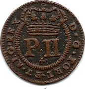 Portugal 5 Reis Pedro II 1699 KM# 167 P.II D.G.PORT.ET.ALG.REX coin obverse Portugal 5 Reis Pedro II 1699 KM# 167 P.II D.G.PORT.ET.ALG.REX coin obverse