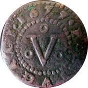 Portugal 5 Reis (Pedro Prince Regent) KM# 97 1677 PORTVGALIE ET V coin reverse Portugal 5 Reis (Pedro Prince Regent) KM# 97 1677 PORTVGALIE ET V coin reverse