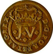Portugal 5 Reis (V) 1713 KM# 194 Kingdom Milled coinage D G PORT ET ALG REX JC coin reverse Portugal 5 Reis (V) 1713 KM# 194 Kingdom Milled coinage D G PORT ET ALG REX JC coin reverse