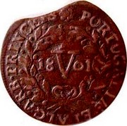 Portugal 5 Reis (V) 1801 KM# 325 Kingdom Milled coinage PORTUGALIAE ET ALGARB PRINCEPS V coin reverse Portugal 5 Reis (V) 1801 KM# 325 Kingdom Milled coinage PORTUGALIAE ET ALGARB PRINCEPS V coin reverse