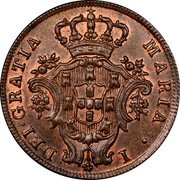 Portugal 5 Reis (V) 1812 KM# 346 Kingdom Milled coinage JOANNES DEI GRATIA coin obverse Portugal 5 Reis (V) 1812 KM# 346 Kingdom Milled coinage JOANNES DEI GRATIA coin obverse