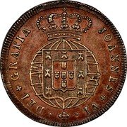 Portugal 5 Reis (V) 1824 KM# 355 Kingdom Milled coinage DEI GRATIA JOANNES VI coin obverse Portugal 5 Reis (V) 1824 KM# 355 Kingdom Milled coinage DEI GRATIA JOANNES VI coin obverse