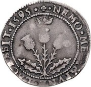 UK 5 Shillings (James VI) NEMO ME IMPVNE LACESSIT 1595 coin reverse UK 5 Shillings (James VI) NEMO ME IMPVNE LACESSIT 1595 coin reverse