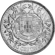 Portugal 50 Centavos 1916 KM# 561 Republic 50 CENTAVOS coin reverse Portugal 50 Centavos 1916 KM# 561 Republic 50 CENTAVOS coin reverse