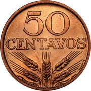 Portugal 50 Centavos 1969 KM# 596 Republic 50 CENTAVOS M. NORTE coin reverse Portugal 50 Centavos 1969 KM# 596 Republic 50 CENTAVOS M. NORTE coin reverse