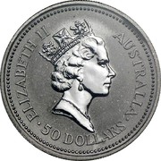 Australia 50 Dollars (Koala) ELIZABETH II AUSTRALIA 50 DOLLARS RDM coin obverse Australia 50 Dollars (Koala) ELIZABETH II AUSTRALIA 50 DOLLARS RDM coin obverse