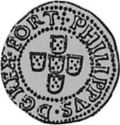 Portugal 50 Reis (1/2 Tostao) Filipe II ND KM# 5 PHILIPPVS I D G REX PORT coin obverse Portugal 50 Reis (1/2 Tostao) Filipe II ND KM# 5 PHILIPPVS I D G REX PORT coin obverse