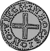 Portugal 50 Reis (1/2 Tostao) Filipe II ND KM# 5 IN HOC SIGNO VINCES coin reverse Portugal 50 Reis (1/2 Tostao) Filipe II ND KM# 5 IN HOC SIGNO VINCES coin reverse