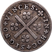 Portugal 50 Reis (1/2 Tostao) ND KM# 311 Kingdom Milled coinage IN HOC SIGNO VINCES coin reverse Portugal 50 Reis (1/2 Tostao) ND KM# 311 Kingdom Milled coinage IN HOC SIGNO VINCES coin reverse