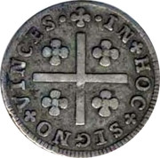 Portugal 50 Reis (1/2 Tostao) Maria I ND KM# 310 IN HOC SIGNO VINCES coin reverse Portugal 50 Reis (1/2 Tostao) Maria I ND KM# 310 IN HOC SIGNO VINCES coin reverse