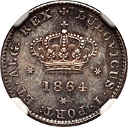 Portugal 50 Reis 1864 KM# 506.1 Kingdom Decimal coinage LUDOVICUS I PORT ET ALG REX 1864 coin obverse Portugal 50 Reis 1864 KM# 506.1 Kingdom Decimal coinage LUDOVICUS I PORT ET ALG REX 1864 coin obverse