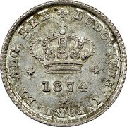Portugal 50 Reis 1874 KM# 506.2 Kingdom Decimal coinage LUDOVICUS I PORT ET ALG REX 1889 coin obverse Portugal 50 Reis 1874 KM# 506.2 Kingdom Decimal coinage LUDOVICUS I PORT ET ALG REX 1889 coin obverse