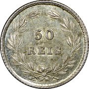 Portugal 50 Reis 1874 KM# 506.2 Kingdom Decimal coinage 50 REIS coin reverse Portugal 50 Reis 1874 KM# 506.2 Kingdom Decimal coinage 50 REIS coin reverse