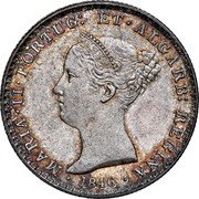 Portugal 500 Reis 1846 KM# 471 Kingdom Decimal coinage MARIA II PORTUG ET ALGARB REGINA 1841 coin obverse Portugal 500 Reis 1846 KM# 471 Kingdom Decimal coinage MARIA II PORTUG ET ALGARB REGINA 1841 coin obverse