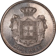 Portugal 500 Reis 1856 KM# 494 Kingdom Decimal coinage 500 REIS coin reverse Portugal 500 Reis 1856 KM# 494 Kingdom Decimal coinage 500 REIS coin reverse
