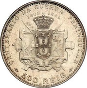 Portugal 500 Reis 1910 KM# 556 Kingdom Decimal coinage CENTENARIO DA GUERRA PENINSULAR 1808 1814 500 REIS coin reverse Portugal 500 Reis 1910 KM# 556 Kingdom Decimal coinage CENTENARIO DA GUERRA PENINSULAR 1808 1814 500 REIS coin reverse