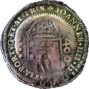 Portugal 500 Reis ND KM# 437.1 Kingdom Countermarked coinage Type III IOANNES IIII DEI GRATIA PORTVG ET ALG REX coin obverse Portugal 500 Reis ND KM# 437.1 Kingdom Countermarked coinage Type III IOANNES IIII DEI GRATIA PORTVG ET ALG REX coin obverse