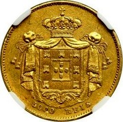 Portugal 5000 Reis 5000 Reis Maria II 1838 KM# 475.1 5000 REIS coin reverse Portugal 5000 Reis 5000 Reis Maria II 1838 KM# 475.1 5000 REIS coin reverse