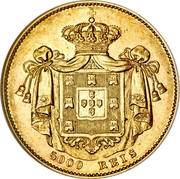 Portugal 5000 Reis 1860 KM# 505 Kingdom Decimal coinage 5000 REIS coin reverse Portugal 5000 Reis 1860 KM# 505 Kingdom Decimal coinage 5000 REIS coin reverse
