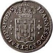 Portugal 60 Reis (3 Vintens) ND KM# 313 Kingdom Milled coinage JOANNES D G PORT E ALG REGENS coin obverse Portugal 60 Reis (3 Vintens) ND KM# 313 Kingdom Milled coinage JOANNES D G PORT E ALG REGENS coin obverse