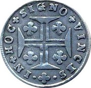 Portugal 60 Reis (3 Vintens) Joao Prince Regent ND KM# 312 IN HOC SIGNO VINCES coin reverse Portugal 60 Reis (3 Vintens) Joao Prince Regent ND KM# 312 IN HOC SIGNO VINCES coin reverse